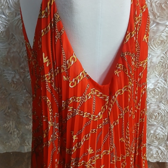 Michael Kors Women's Red Chain Print Top Xl - Picture 6 of 8